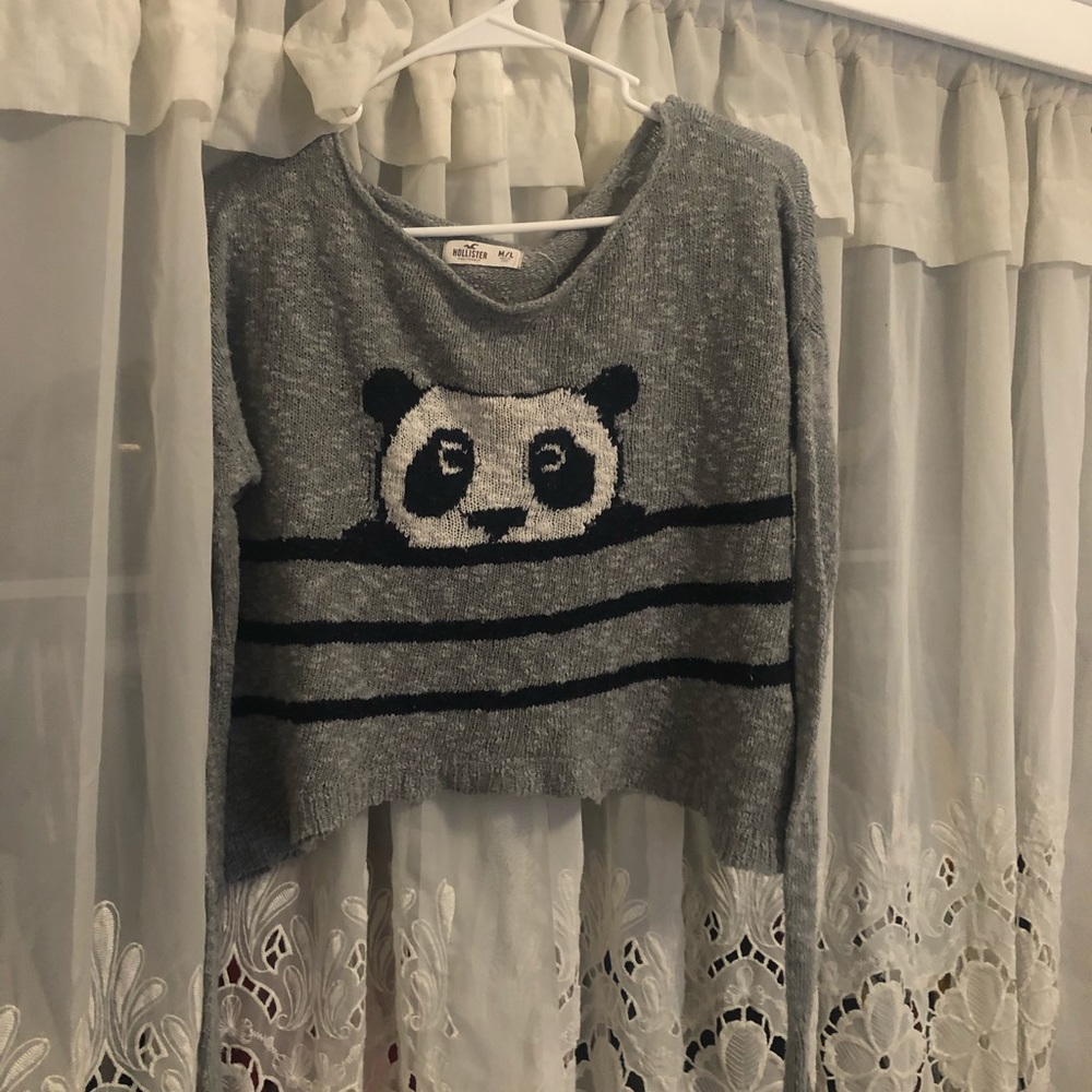 Cropped panda sweater